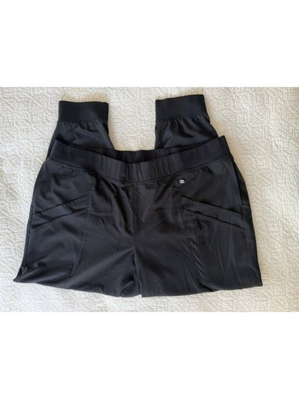 ClimateRight by Cuddl Duds 3X Stretch Woven Scrub Jogger Pockets Black Medical